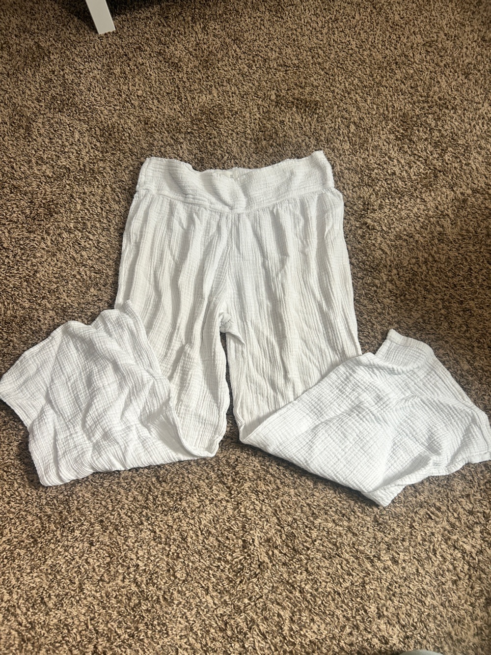 Linen, gauzy coverup pants